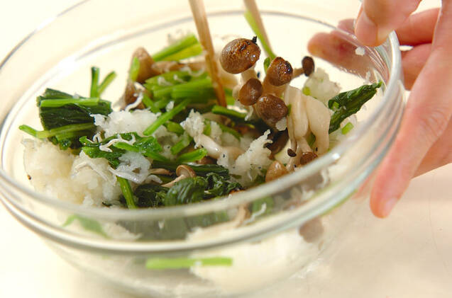 ホウレン草とジャコのおろし和えの作り方の手順4