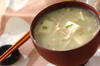 エノキと豆腐の白みそ汁の作り方の手順