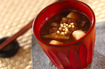 ほうじ茶と大根おろしの赤だし