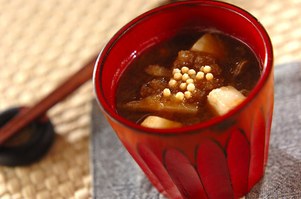 ほうじ茶と大根おろしの赤だし