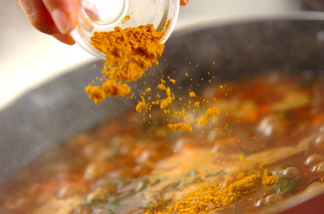 カキとホウレン草のカレーの作り方の手順9