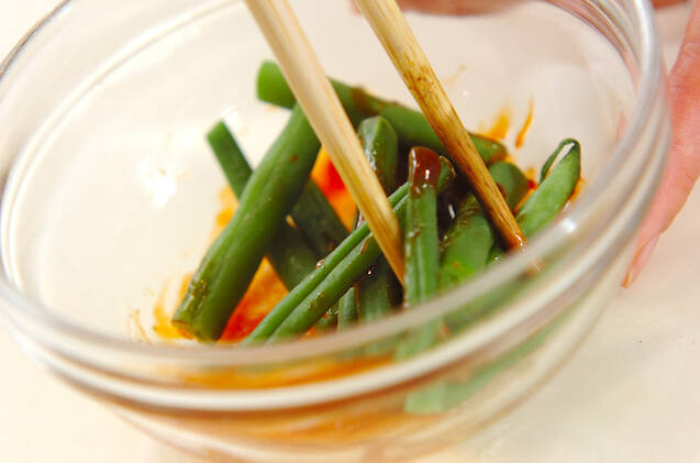 サヤインゲンののり巻きの作り方の手順2