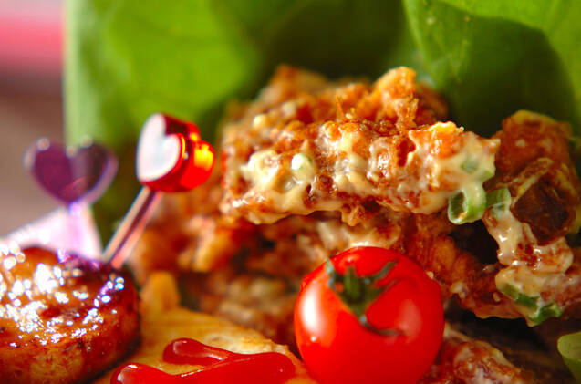 から揚げのからしマヨ和え