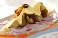 ナスのカレーマヨソースがけ