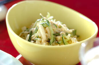 塩もみキュウリと大根のホタテゴママヨ和え