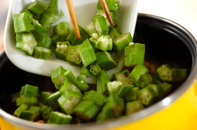 オクラナメコ春雨の作り方の手順3