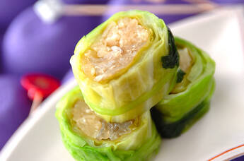 クラゲのキャベツ巻き