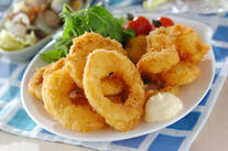 リング長芋とホタテのフライ