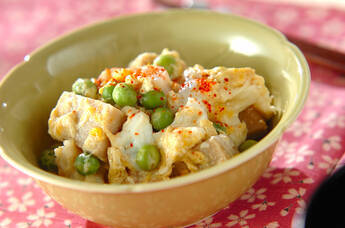 エンドウ豆の卵とじ