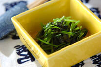 ミツバとのりのワサビ和え