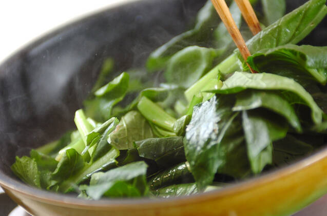 小松菜のアンチョビ炒めの作り方の手順2
