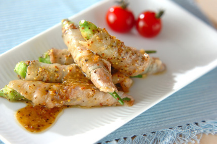 オクラの肉巻きソテー