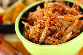 きんぴらゴボウのかき揚げ丼