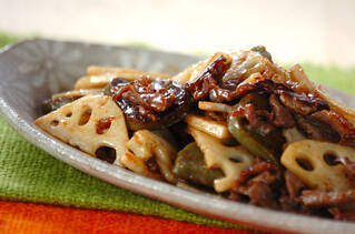 牛肉とレンコンの炒め物