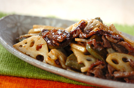 牛肉とレンコンの炒め物