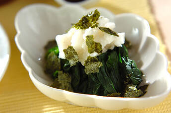 ホウレン草の長芋がけ