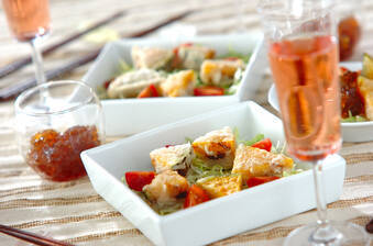 カボチャの七夕はさみ揚げ