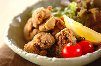 高野豆腐の鶏レバー揚げ