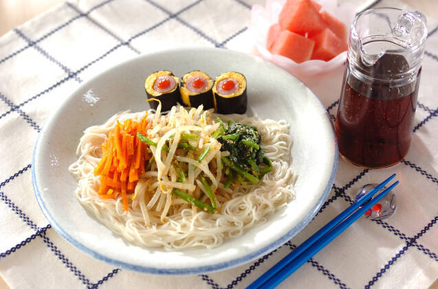 レンジナムル素麺ランチ