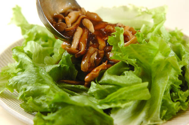 キノコのあんかけレタスのせの作り方の手順7