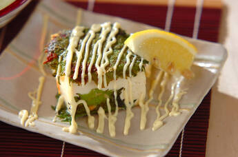 豆腐の明太はさみ焼き