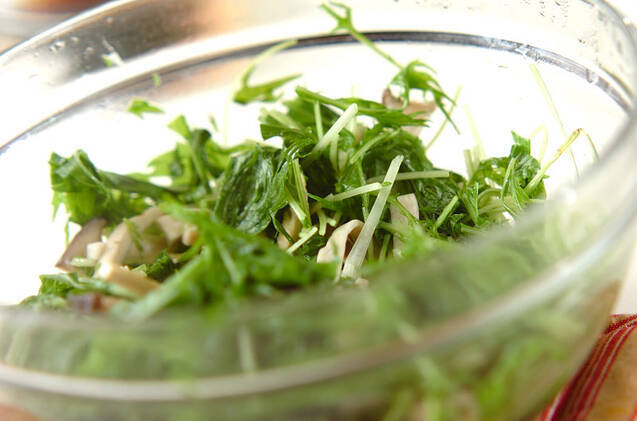 水菜と油揚げのXO醤和えの作り方の手順5