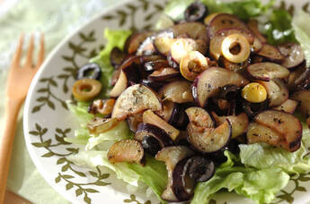ナスとオリーブの温サラダ
