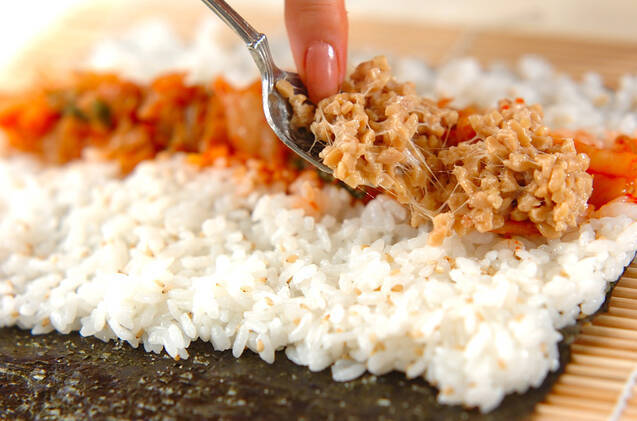 キムチ納豆巻き(恵方巻き)の作り方の手順6