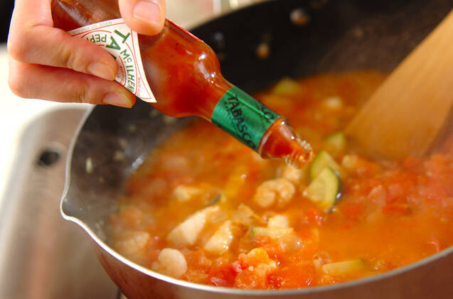 冷凍シーフードミックスとトマトで簡単煮物 時短レシピの作り方の手順7