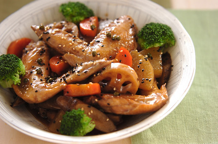 根菜と手羽先のうま煮