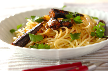 調味料２つ！オイルサーディンのバターしょうゆパスタ