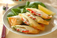 キスとチーズの春巻き