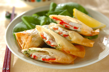 キスとチーズの春巻き