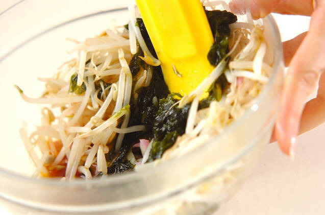 モヤシのアオサ和えの作り方の手順5