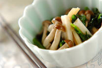 レンコンと菊菜のお浸し