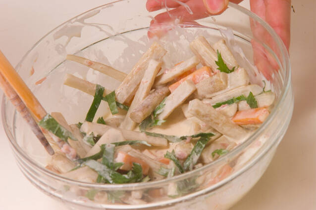 ゴボウの梅マヨ和えの作り方の手順6