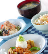 鶏唐揚げのスープ仕立て