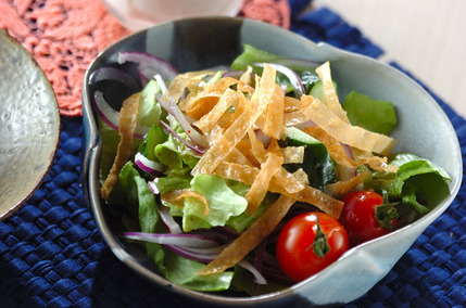 パリパリ春巻きのせサラダ