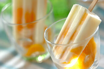 マンゴー杏仁のアイスキャンディー