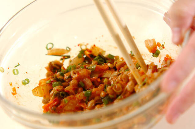 納豆キムチ混ぜまぜの作り方の手順3