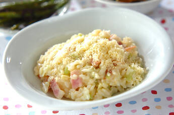 キャベツとベーコンのコーンリゾット