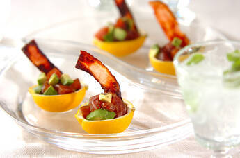 タルタルマグロとレモンソーダ