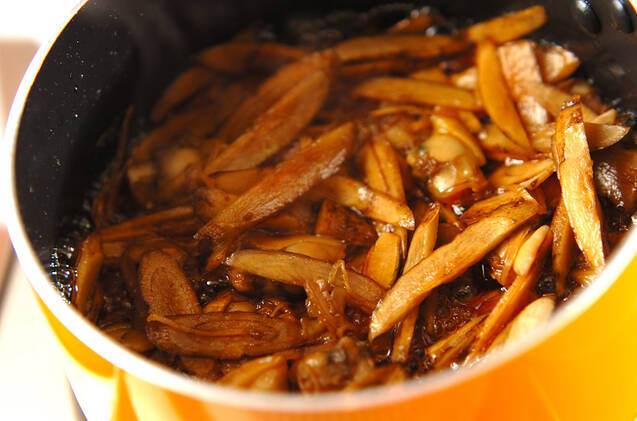 むきアサリとゴボウの甘辛煮の作り方の手順3