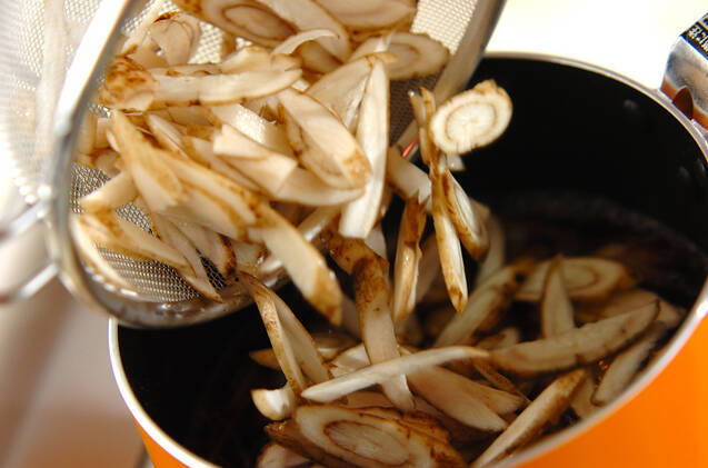 むきアサリとゴボウの甘辛煮の作り方の手順2