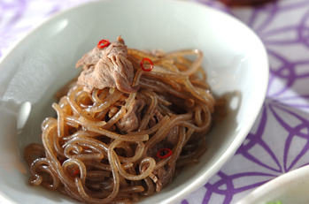 牛肉入り糸コン炒め