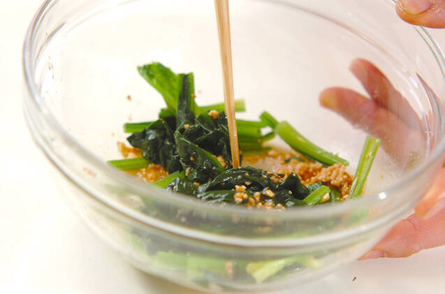 ホウレン草のピーナッツ和えの作り方の手順2