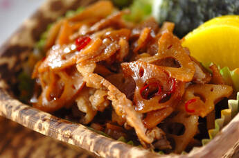 レンコンと豚のきんぴら