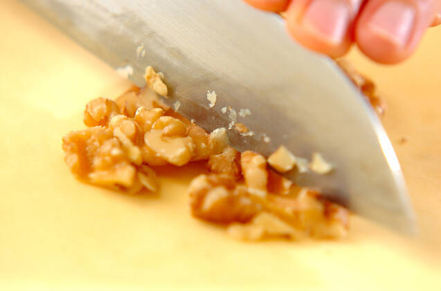 水菜のクルミジャコサラダの作り方の手順2