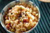 エンドウ豆とタコの玄米ご飯の作り方の手順