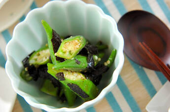 オクラとのりのお浸し